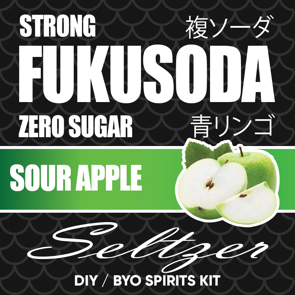 Hard FUKUSODA Sour Apple Seltzer - Zero Sugar - DIY ~ BYO Spirits Keg Kit - Image 2
