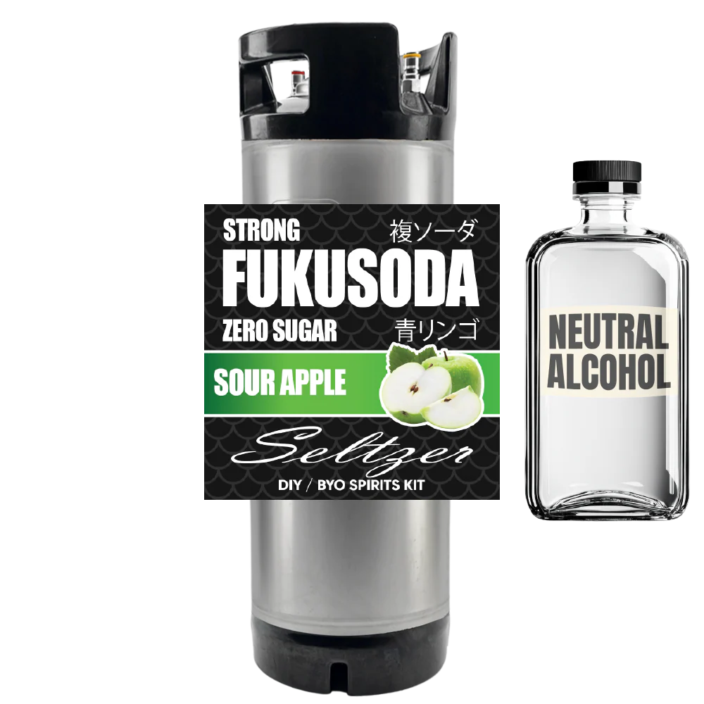 Hard FUKUSODA Sour Apple Seltzer - Zero Sugar - DIY ~ BYO Spirits Keg Kit - Image 5