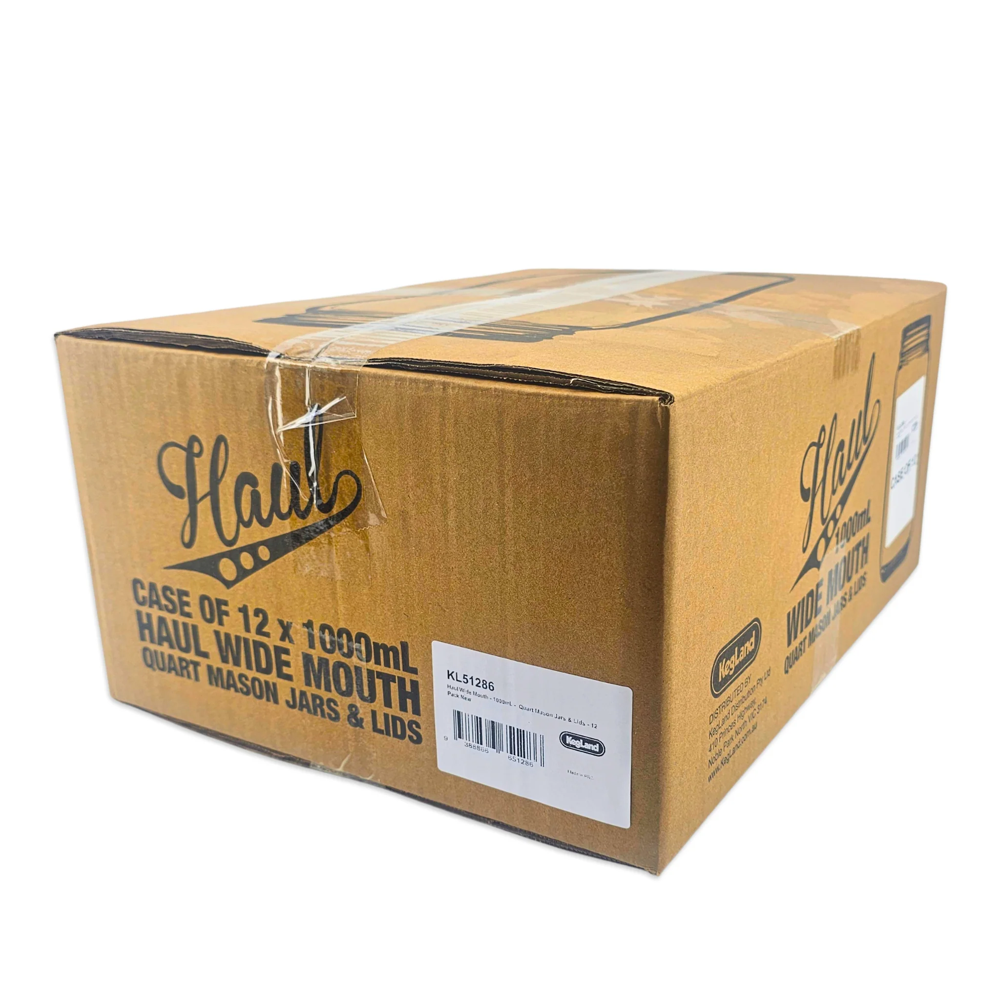 Haul Wide Mouth - 1000mL -  Quart Mason Jars & Lids - 12 Pack - Image 5