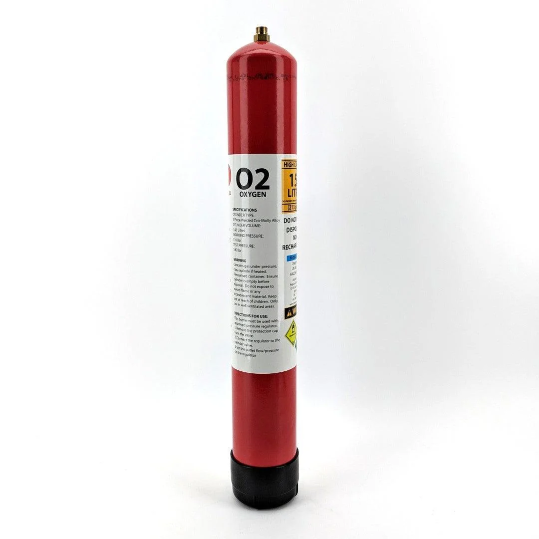 Disposable Gas Cylinder - 1.43L - 110Bar Oxygen - Image 3