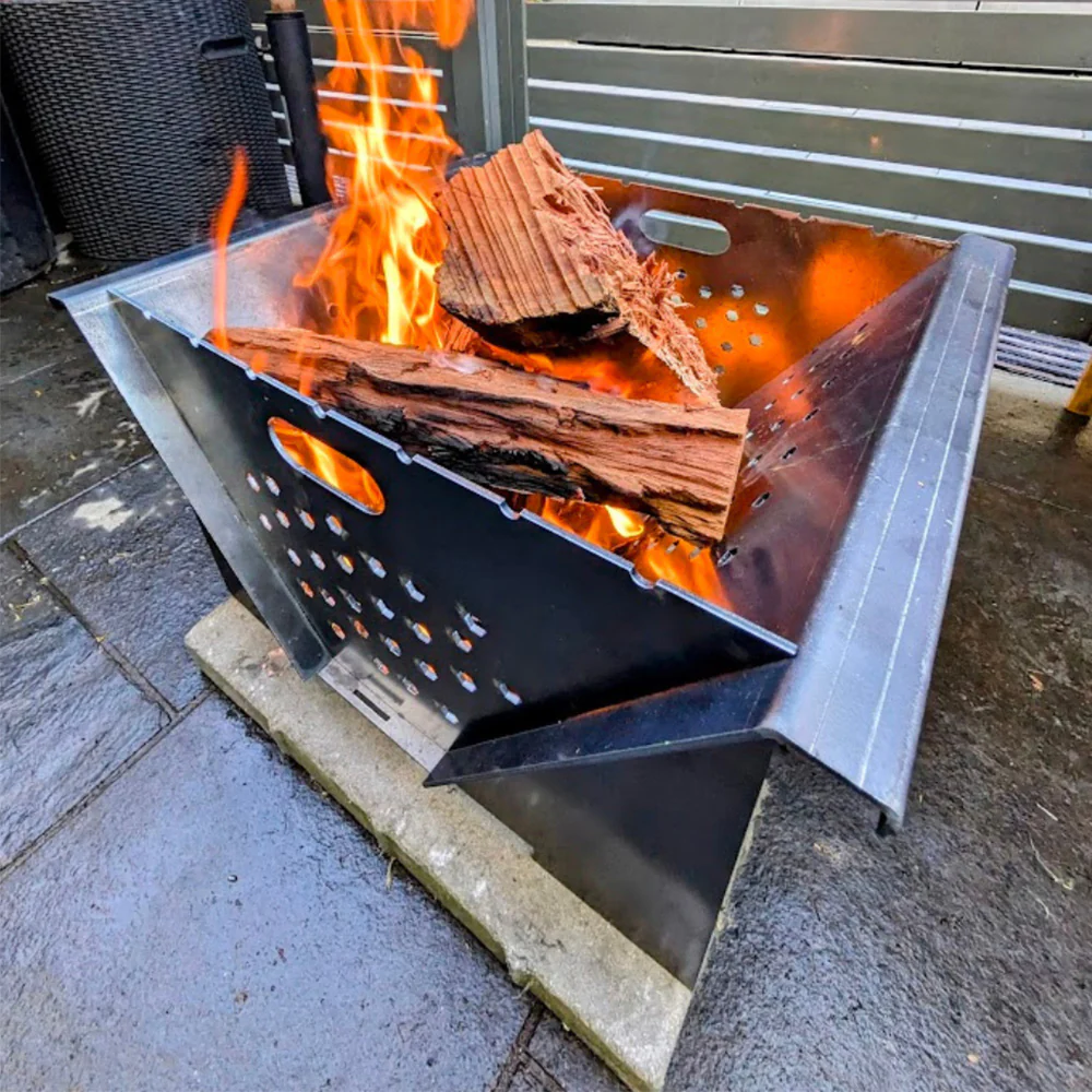 HIZO Outdoor Fire Pit - Flat Pack - Reinforced 3mm Thick - Image 5