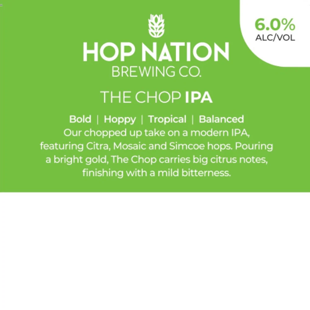 Hop Nation - The Chop - IPA - 20L A-type Keg - Image 3
