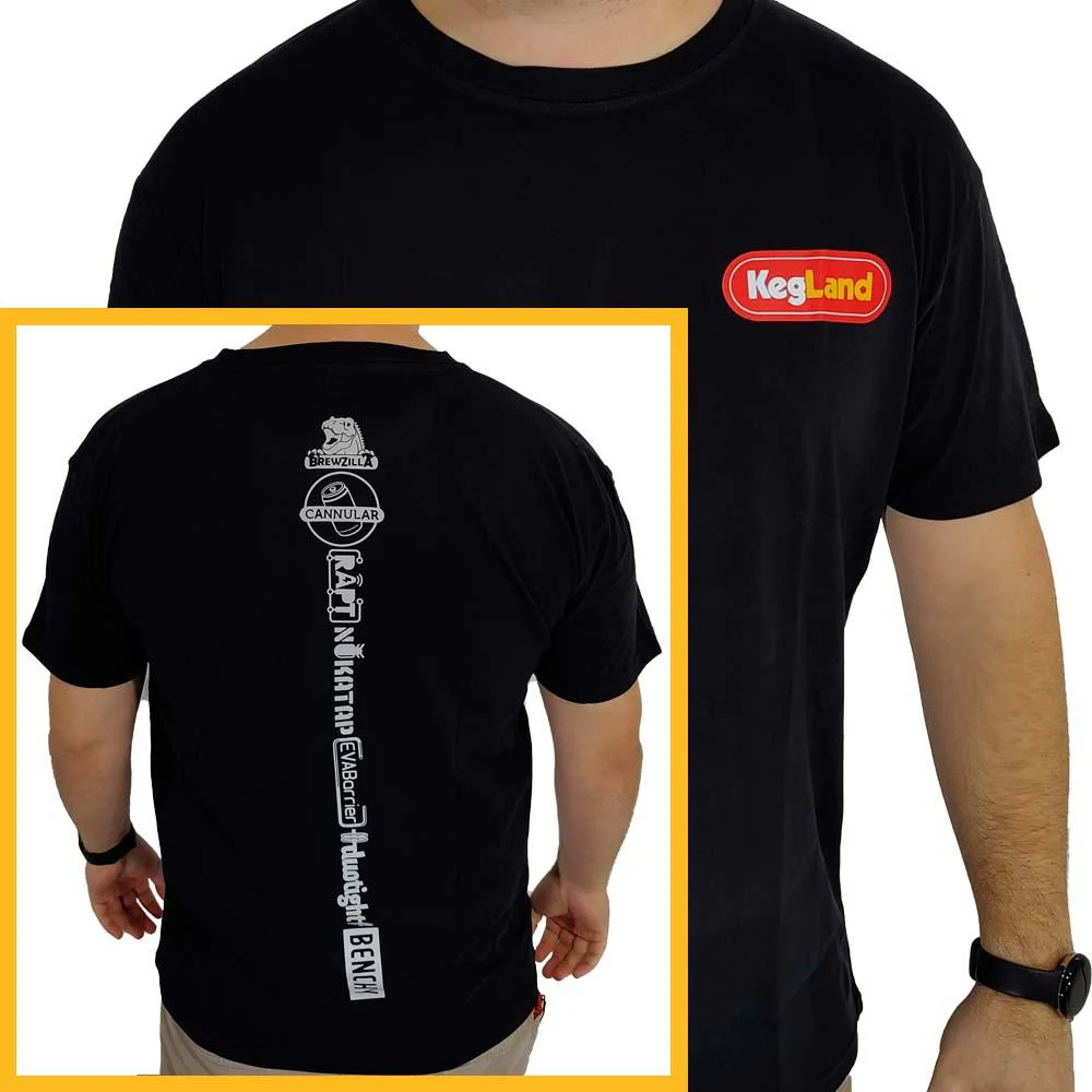 KegLand Striped Logo T-Shirt in Black - Image 2