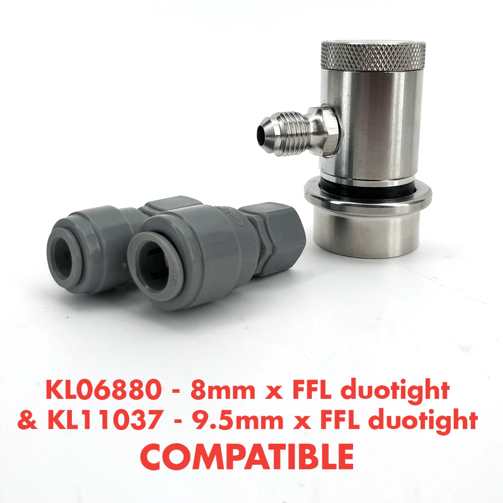 Machined Stainless Ball Lock Disconnect - MFL Thread (Black/Liquid) - Image 3