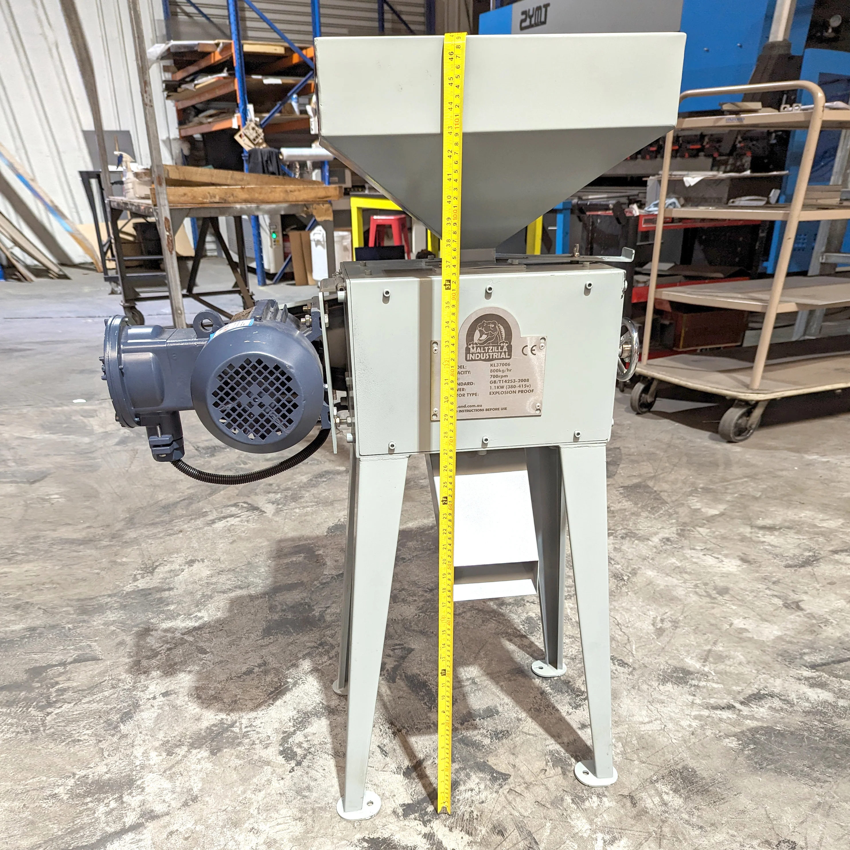 Maltzilla Industrial - Grain Mill - 1.1kw - Single Phase (with Stainless Steel Dust Cover) - Image 4