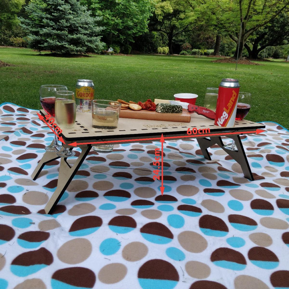 LaserCut - Mini Folding/Foldable Summer Picnic Table - 12mm Pine Ply 60cm x 40cm - Image 4