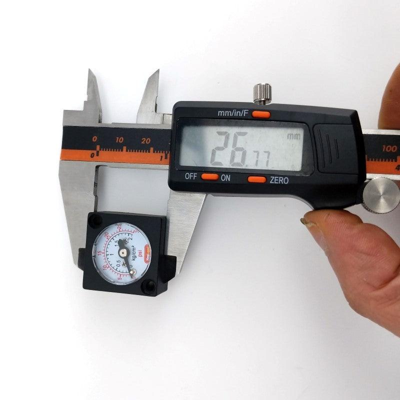 Mini gauge 27mm x 27mm x 8mm Radial Stem - 0-150psi - Image 3