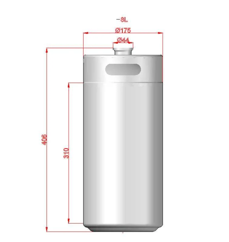 Mini Keg - 8L (approx 270oz) (175mm x 406mm) - Image 4
