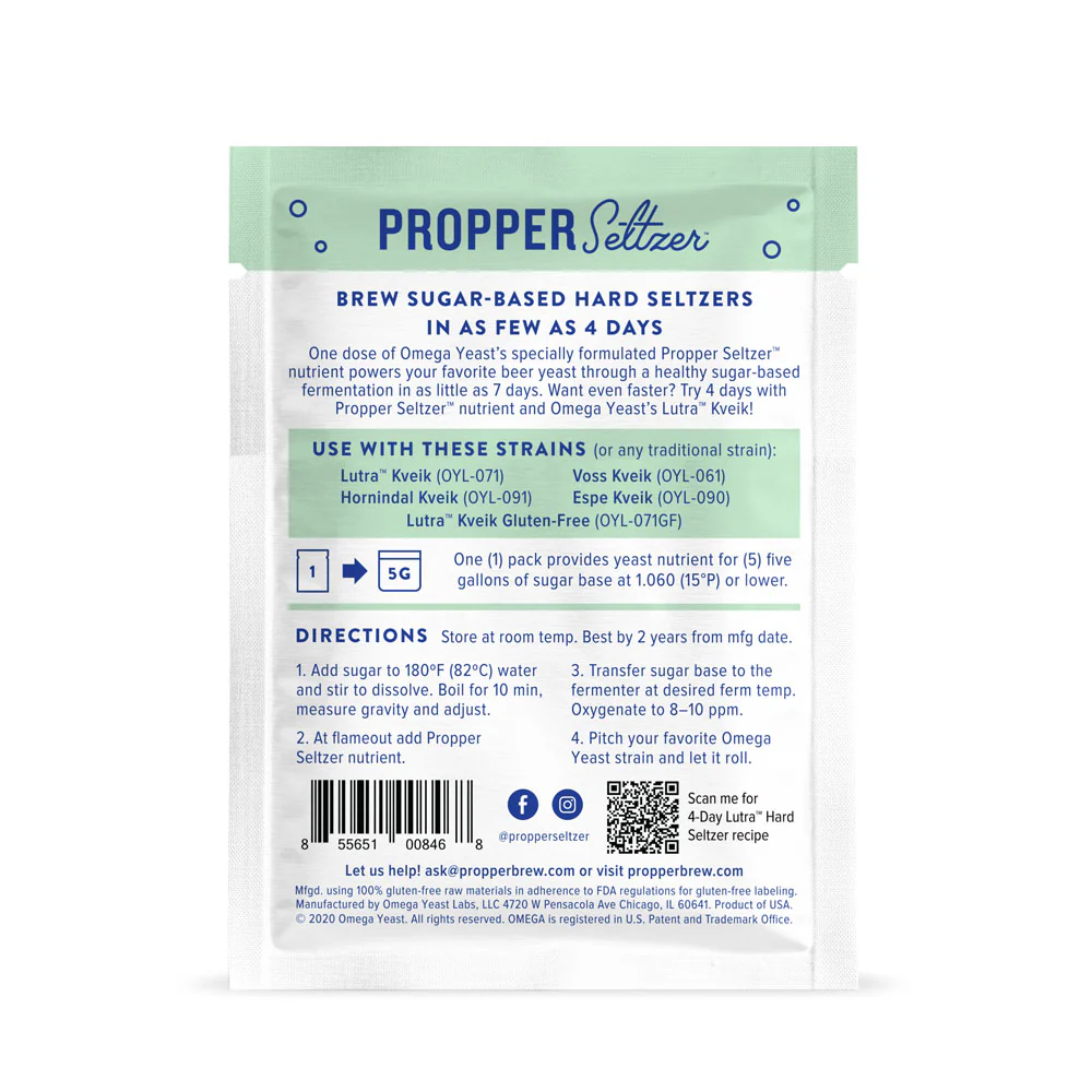 Omega Yeast - Propper Seltzer - Hard Seltzer Yeast Nutrient - 28g - Image 2