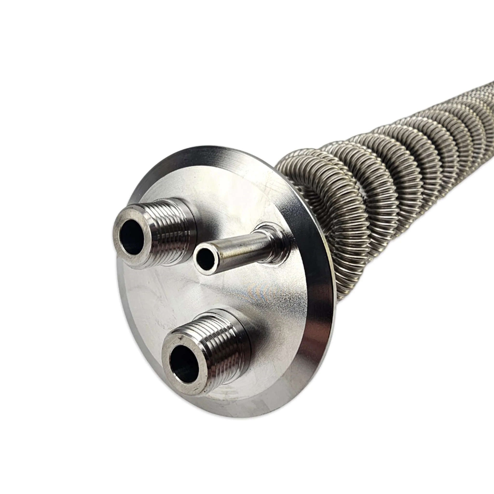 PolyPhoenix - Corrugated Stainless Condenser - 3 Inch TC Plate with 2 x 1/2 Hole and 6.35mm Breather Tube - Image 2