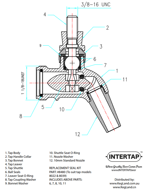 Seal Kit For Intertap SS&PC - 8022 & 8039 - Image 2