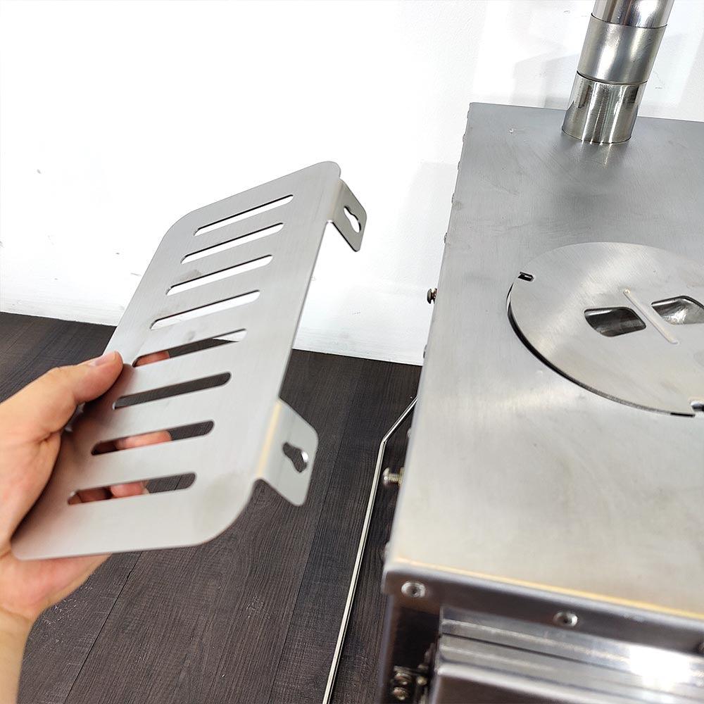 Portable Camping Wood Fire Stove Set (side rack, glove,fire hook  and carry bag) - Image 11