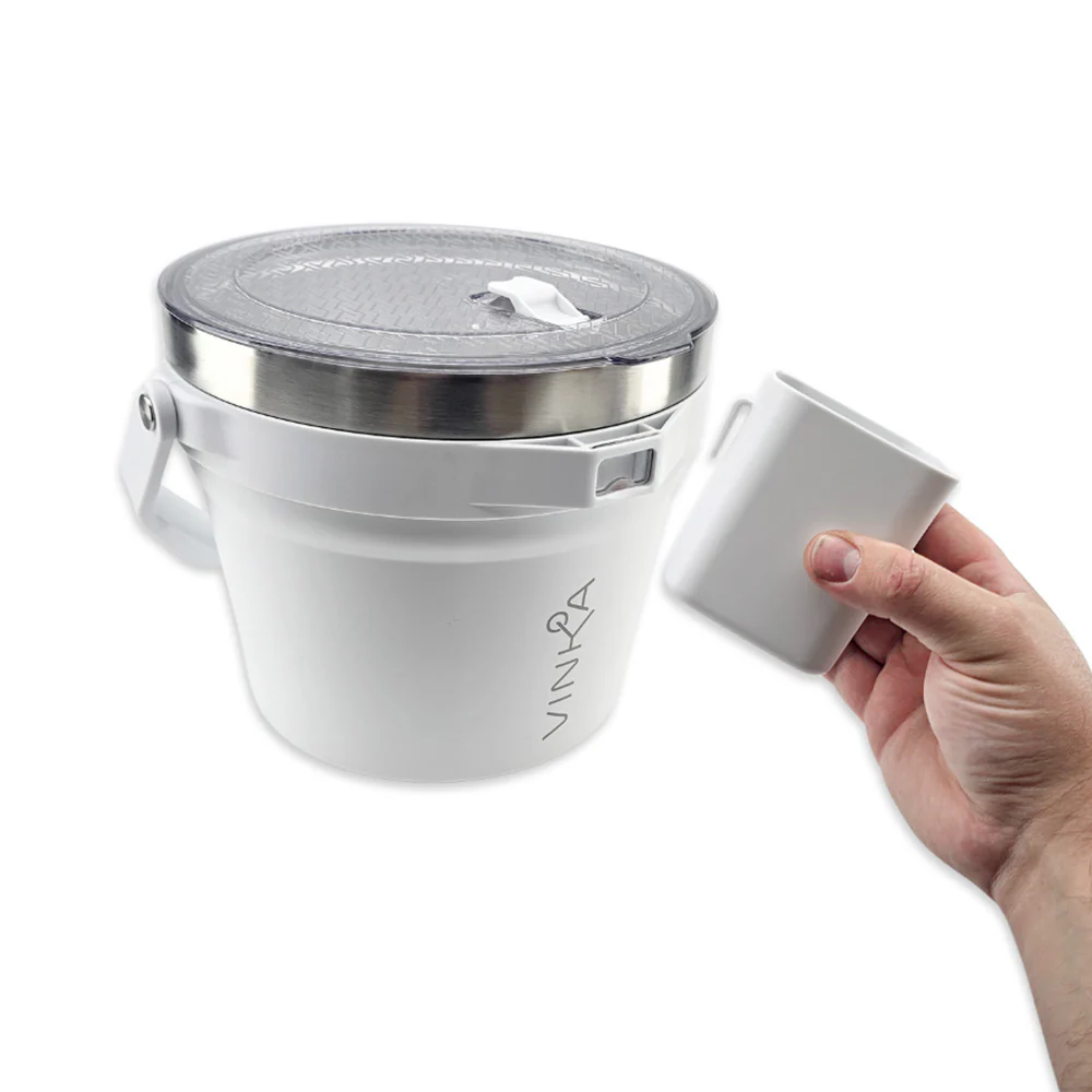 VINKA - Double Walled Vacuum Insulated Ice Bucket (7L) - Matte White - Image 6
