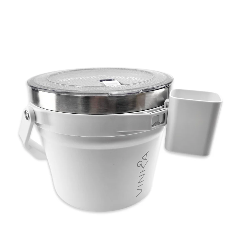 VINKA - Double Walled Vacuum Insulated Ice Bucket (7L) - Matte White - Image 7
